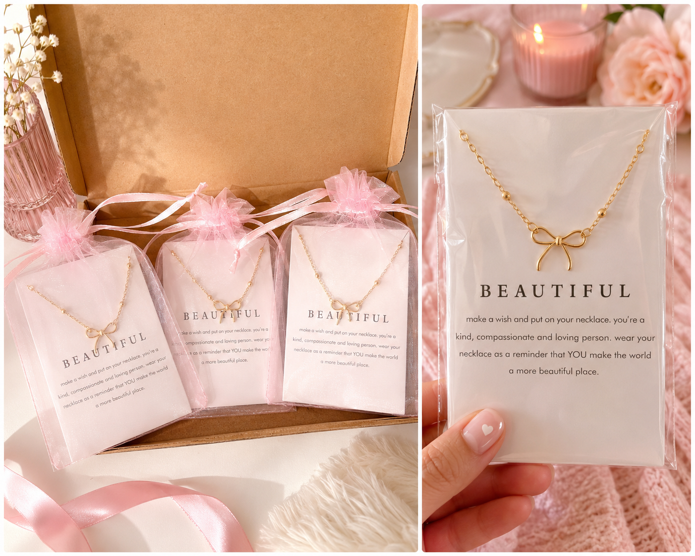Dainty bow necklace