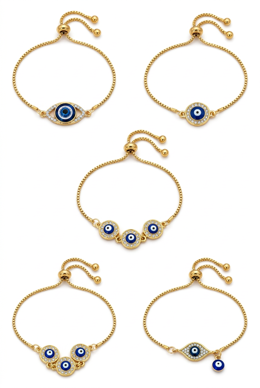 Evil eye gold bracelets